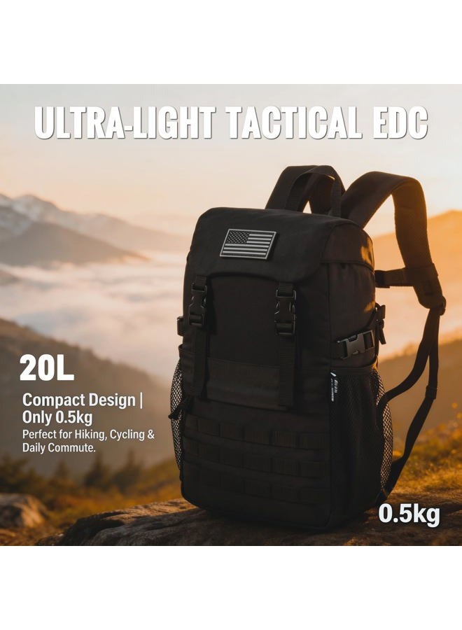 AZULDEZ Small Tactical Backpack 20L – Mini Military Molle EDC Daypack, Water Repellent Assault Pack for Hiking, Camping & Outdoor - Image 2