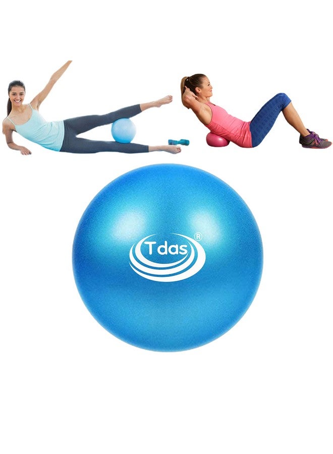 Tdas Polyvinyl Chloride (Pvc) Mini Gym Ball - 25 Cm Exercise Ball With Inflatable Straw Home Gym Swiss Yoga Fitness Physiotherapy Physio Massage Balls Birth Pregnancy Pilates (Blue, 25 Cm) - Image 1