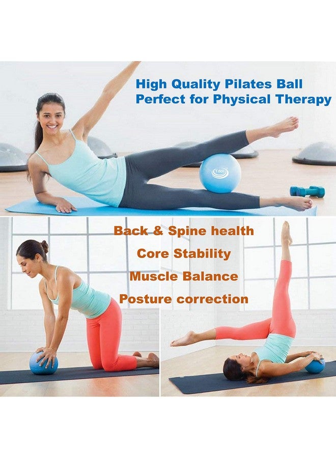 Tdas Polyvinyl Chloride (Pvc) Mini Gym Ball - 25 Cm Exercise Ball With Inflatable Straw Home Gym Swiss Yoga Fitness Physiotherapy Physio Massage Balls Birth Pregnancy Pilates (Blue, 25 Cm) - Image 4