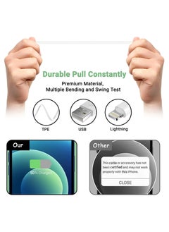 ELTRAZONE iPhone Charger Cable, 3Pack 3/2/1m [MFi Certified] Lightning Cord USB A Fast Charging Compatible with iPhone 12 Pro MAX Mini/11 X XS XR 8 Plus 7 Plus 6S Plus 5S SE iPod iPad Pro Touch  - Image 4
