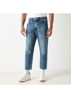 Lee Cooper Lee Cooper Relaxed Fit Solid Mid-Rise Jeans with Pockets  - Image 1