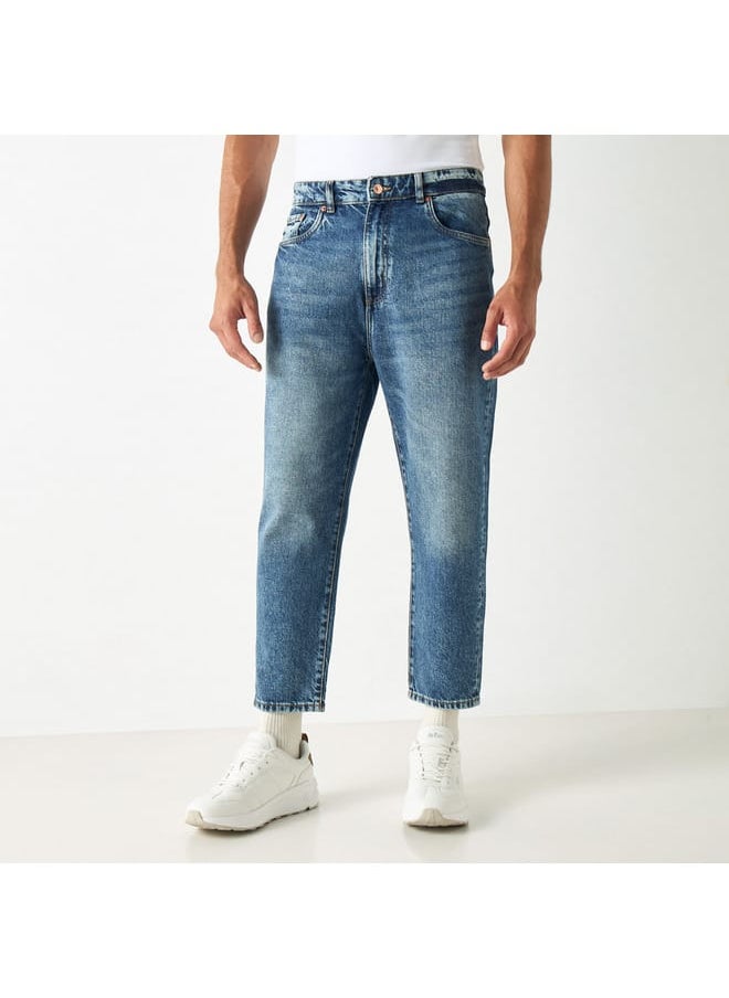 Lee Cooper Lee Cooper Relaxed Fit Solid Mid-Rise Jeans with Pockets  - Image 1