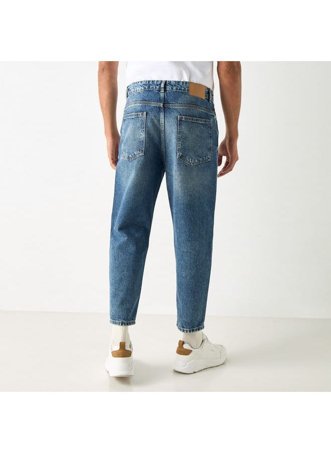 Lee Cooper Lee Cooper Relaxed Fit Solid Mid-Rise Jeans with Pockets  - Image 3