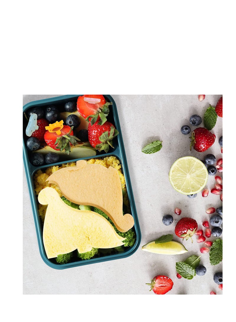 Sandwich Cutter and Sealer, 38PCS Cutters for Kids, Great For Toddler Lunch Box Containers,includes Fruit Vegetable cookie cutters, Food Pick forks - Image 5