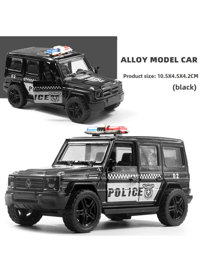 Bulk Packaged Large G Alloy Off-road Small Car Model Realistic Children's Toy Car Boys Dashboard Decoration-Color:[Bag] A5-2 Police Car Black  - Image 1