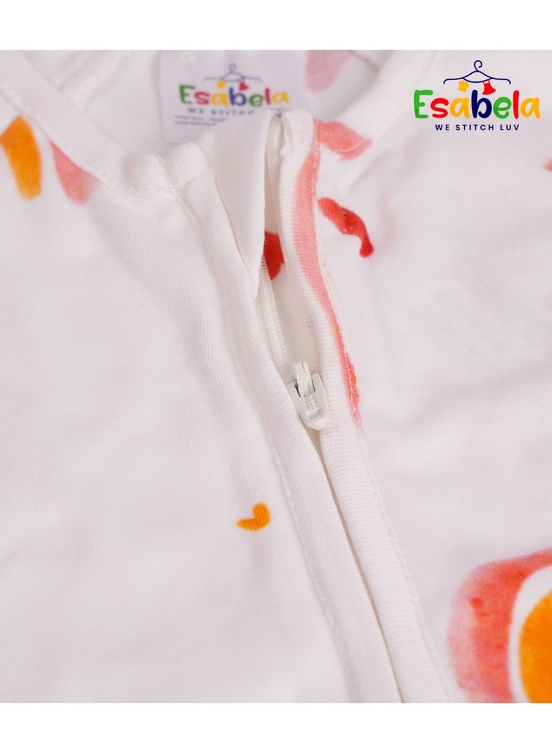 إيسابيلا طقم ملابس نوم وبدلة جسم للبنات الرضع، من القطن الناعم، مريح، جيد التهوية، ولطيف على البشرة، قماط/بدلة نوم/بدلة جسم/قطعة قماش تجشؤ/قبعة/مريلة للرضع حديثي الولادة بعمر 0+ أشهر - Image 3