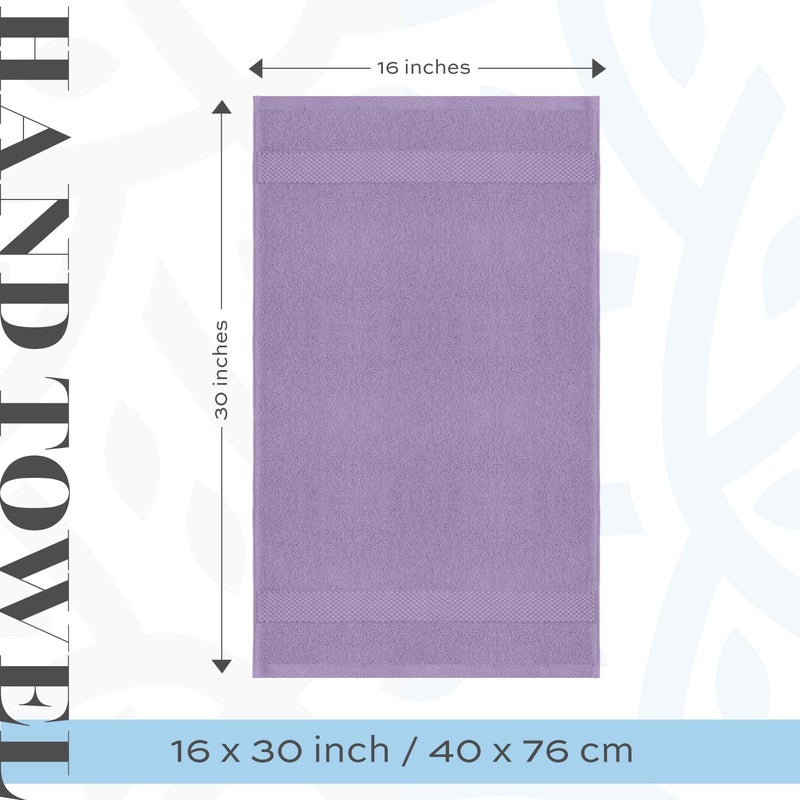 White Classic Luxury Lavender Hand Towels - Soft 100% Turkish Cotton | Highly Absorbent Hotel spa Bathroom Towel Collection | 16x30 Inch | Set of 6 - Image 4