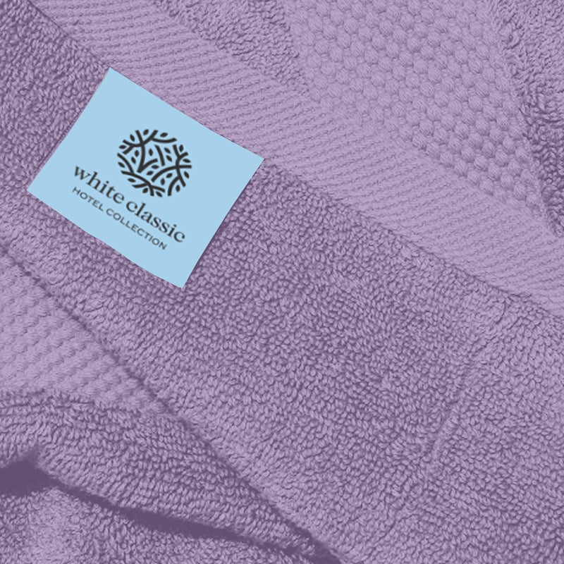White Classic Luxury Lavender Hand Towels - Soft 100% Turkish Cotton | Highly Absorbent Hotel spa Bathroom Towel Collection | 16x30 Inch | Set of 6 - Image 5