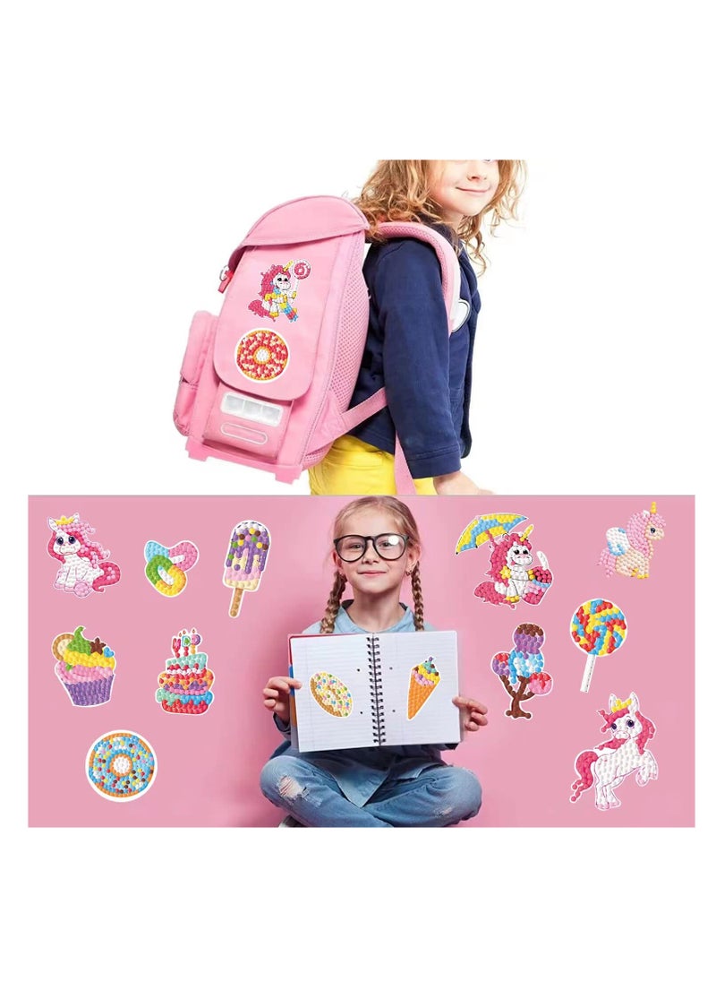 SYOSI - SYOSI, 24pc 5D Diamond Painting Stickers Kits for Kids, DIY Creative Stickers, Beginners Adults, Dessert Fruit Ice Cream Diamond Dots Arts and Crafts for Teens Stickers - Image 1