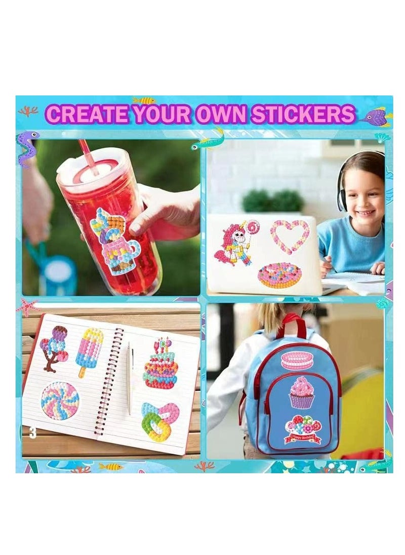 SYOSI - SYOSI, 24pc 5D Diamond Painting Stickers Kits for Kids, DIY Creative Stickers, Beginners Adults, Dessert Fruit Ice Cream Diamond Dots Arts and Crafts for Teens Stickers - Image 1