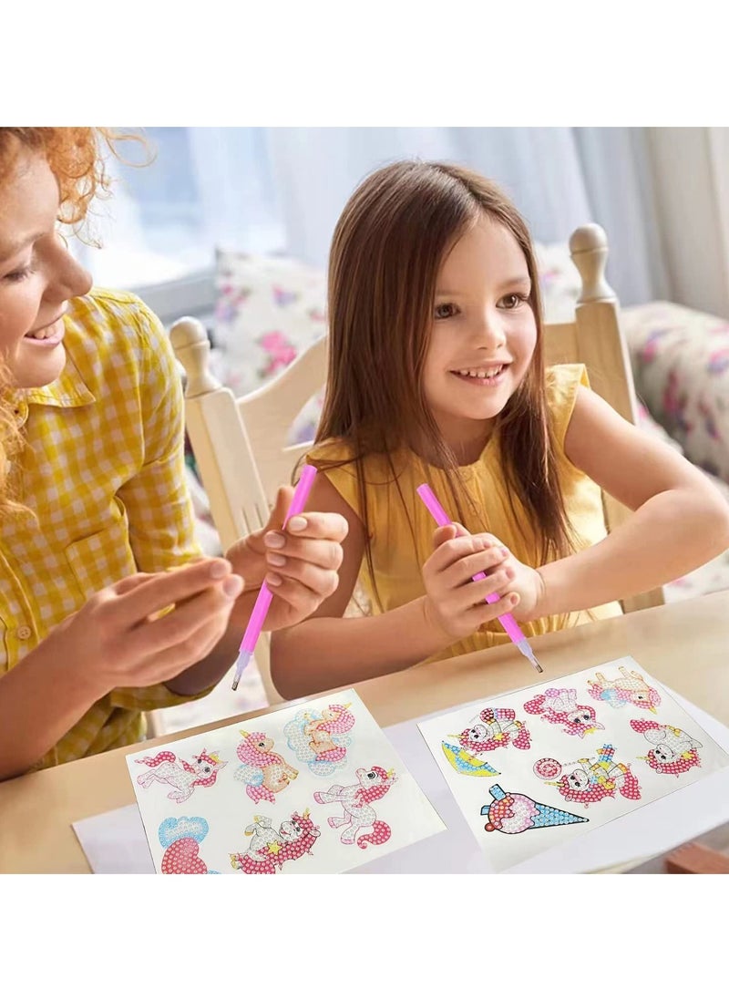 SYOSI - SYOSI, 24pc 5D Diamond Painting Stickers Kits for Kids, DIY Creative Stickers, Beginners Adults, Dessert Fruit Ice Cream Diamond Dots Arts and Crafts for Teens Stickers - Image 1