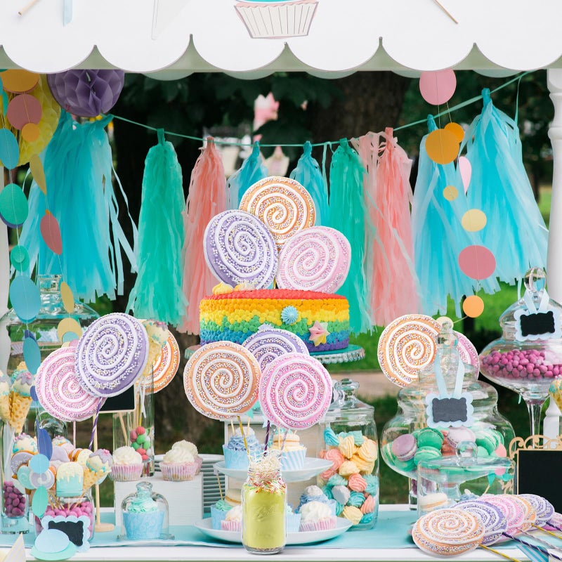 JellyArch 6 Pcs 16'' Large Candy Party Decorations Giant Lollipop Candies Prop Decor with Sticks for Christmas Tree Pastel Lollipop Photo Prop for Valentines Birthday Candy Party(Macaron Color) - Image 5