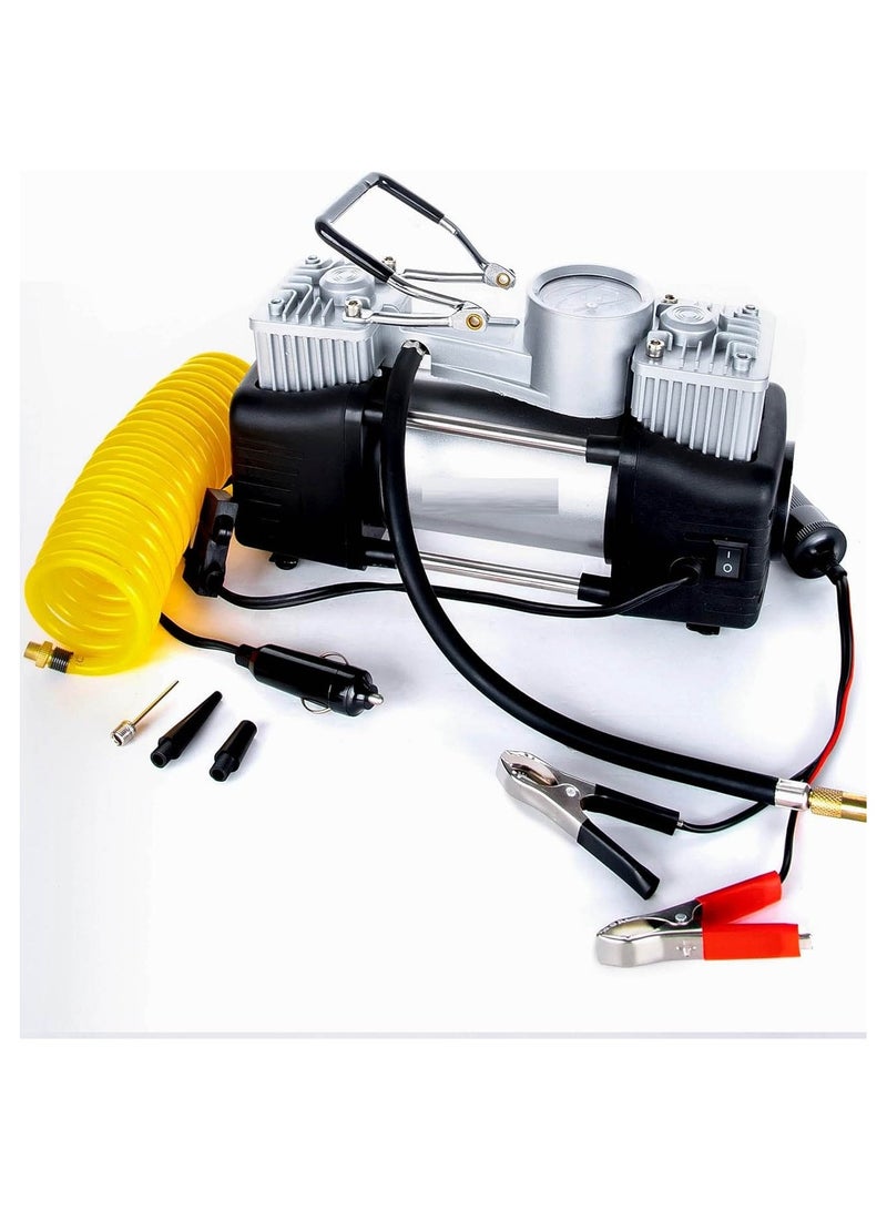 camel 628 4x4 Double Cylinder Tyre Inflator Portable Air Compressor Extension Coil air Hose with Pressure Gauge - Image 4