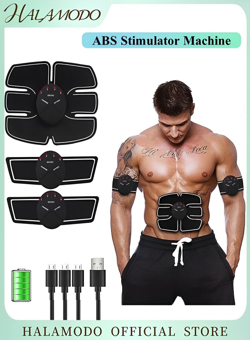 هالامودو جهاز تحفيز عضلات البطن، جهاز تمارين عضلات البطن قابل لإعادة الشحن عبر USB، معدات تدريب القوة للبطن والذراع والساق للرجال والنساء - Image 1