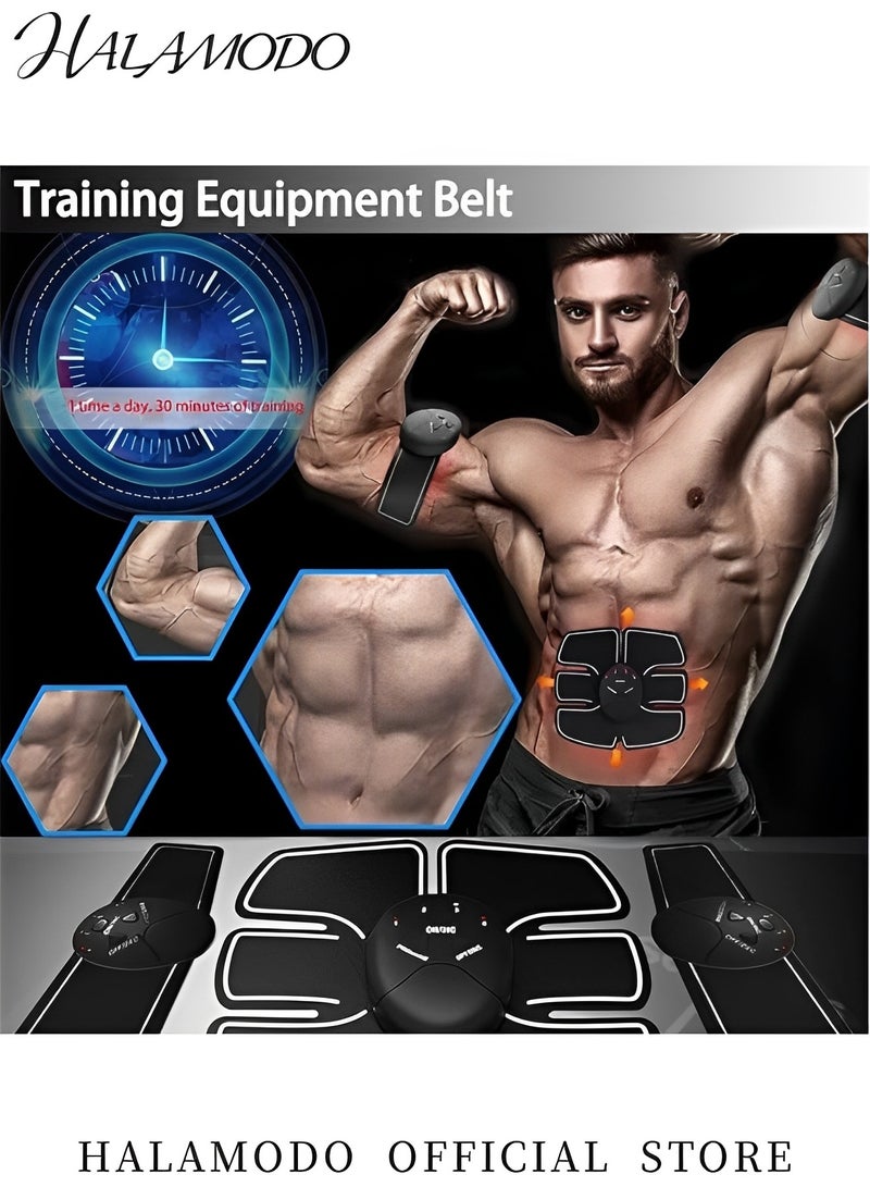 هالامودو جهاز تحفيز عضلات البطن، جهاز تمارين عضلات البطن قابل لإعادة الشحن عبر USB، معدات تدريب القوة للبطن والذراع والساق للرجال والنساء - Image 3