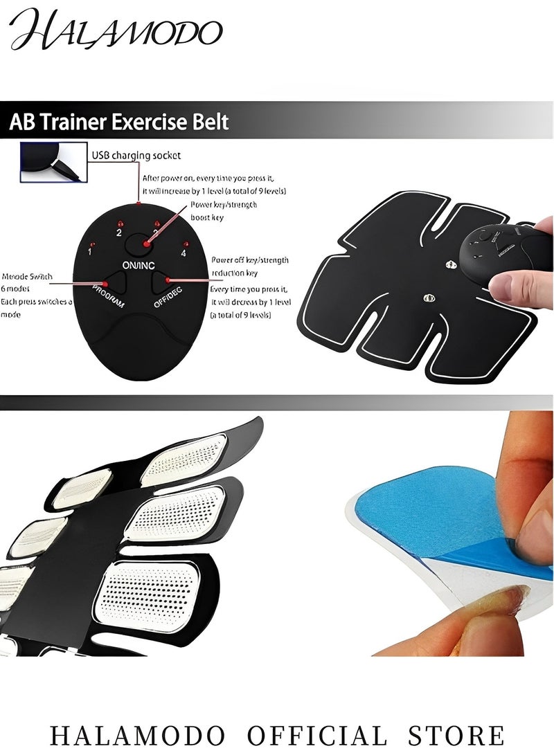 هالامودو جهاز تحفيز عضلات البطن، جهاز تمارين عضلات البطن قابل لإعادة الشحن عبر USB، معدات تدريب القوة للبطن والذراع والساق للرجال والنساء - Image 2