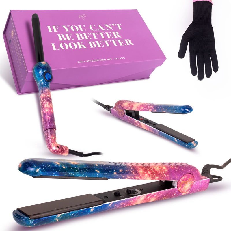 PYT Lola Tool Kit 1.25 Flat Iron 1 Curling Wand 19 mm 1 Mini Hair Straightener - Image 1