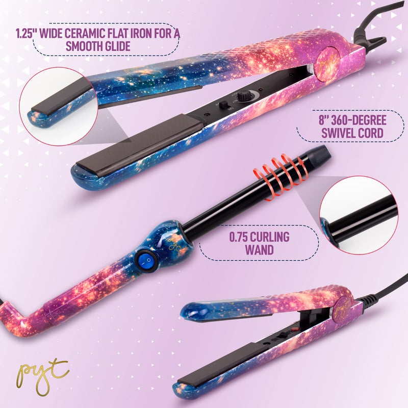 PYT Lola Tool Kit 1.25 Flat Iron 1 Curling Wand 19 mm 1 Mini Hair Straightener - Image 3