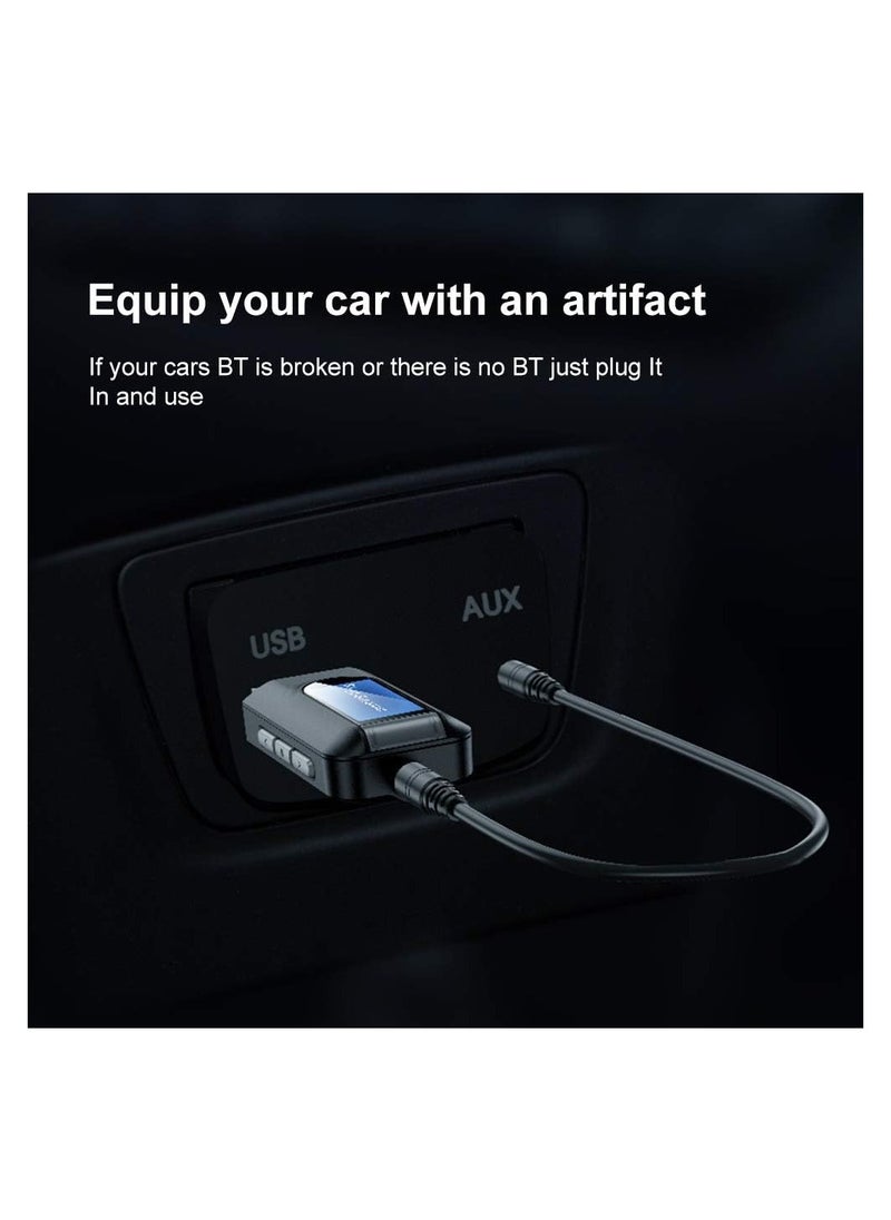 ARNOTEC - USB Bluetooth 5.0 Transmitter Receiver for TV, Portable Wireless Bluetooth Adapter, 3.5mm Jack Audio Bluetooth Transmitter for PC, Sound Card, Car, Headphones, Speakers - Image 1