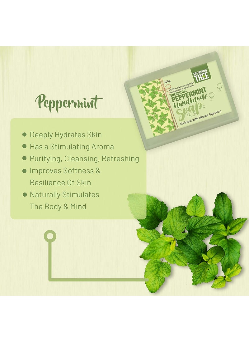Speaking Tree Speaking tree Peppermint Handmade Soap Enriched with Natural Glycerin 100 gms Pack of 2  - Image 5