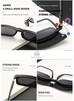 Generic Unisex sunglasses featuring a TR90 base frame with four magnetic replacement lenses in various colors, polarized sunglasses, superior UV400 protection, and an elegant leather case, perfect for a special gift. Exclusively from INFINITYHANDMADE.  - Image 4