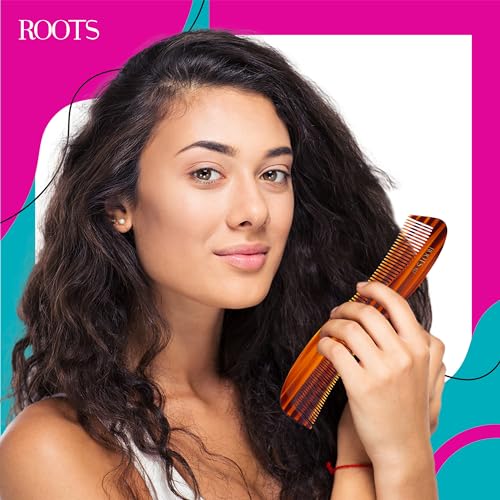 ROOTS Yoga Hair Comb | Dual Teeth For Styling & Detangling | Rounded Teeth prevent Hair & Scalp damage | For Women with Straight & Wavy Hair | Wet & Dry use | Length - 8.5 Inch | Model No - YC7 - Image 3
