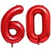 Lovoir Red 60 Number Balloons 40 Inch Giant Number 60 Balloons Foil Mylar Helium Red Number Balloons for 60th Birthday Party Supplies Anniversary Event Celebration Decorations - Image 2