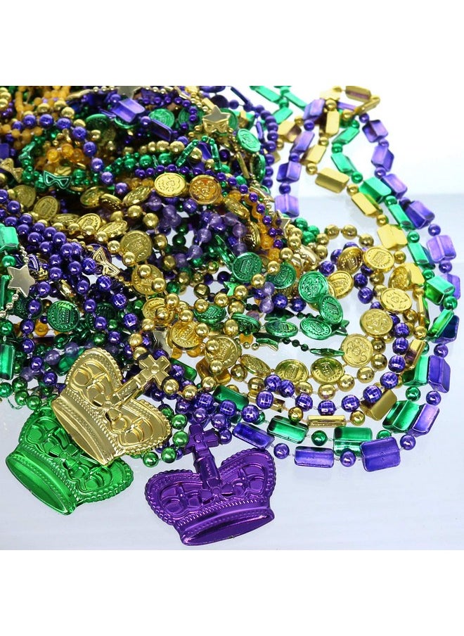 GiftExpress 100 Pcs Mardi Gras Metallic Bead Necklaces For Party Favors, Mardi Gras Party, New Year Parade, St Patrick Day Celebrations, Christmas Decorations, Tailgating Party, Gaysby Themed Party  - Image 5