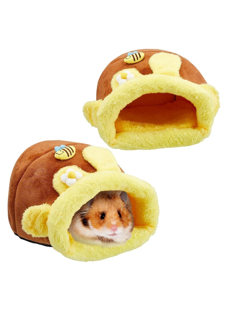 Excefore Hamster Bed Hideouts, Warm Small Animal Pet Beds, Hamster Bed House Accessories, for Small Pet Winter Sleeping Rat Hedgehog Chinchilla Ferret Hamster  - Image 1