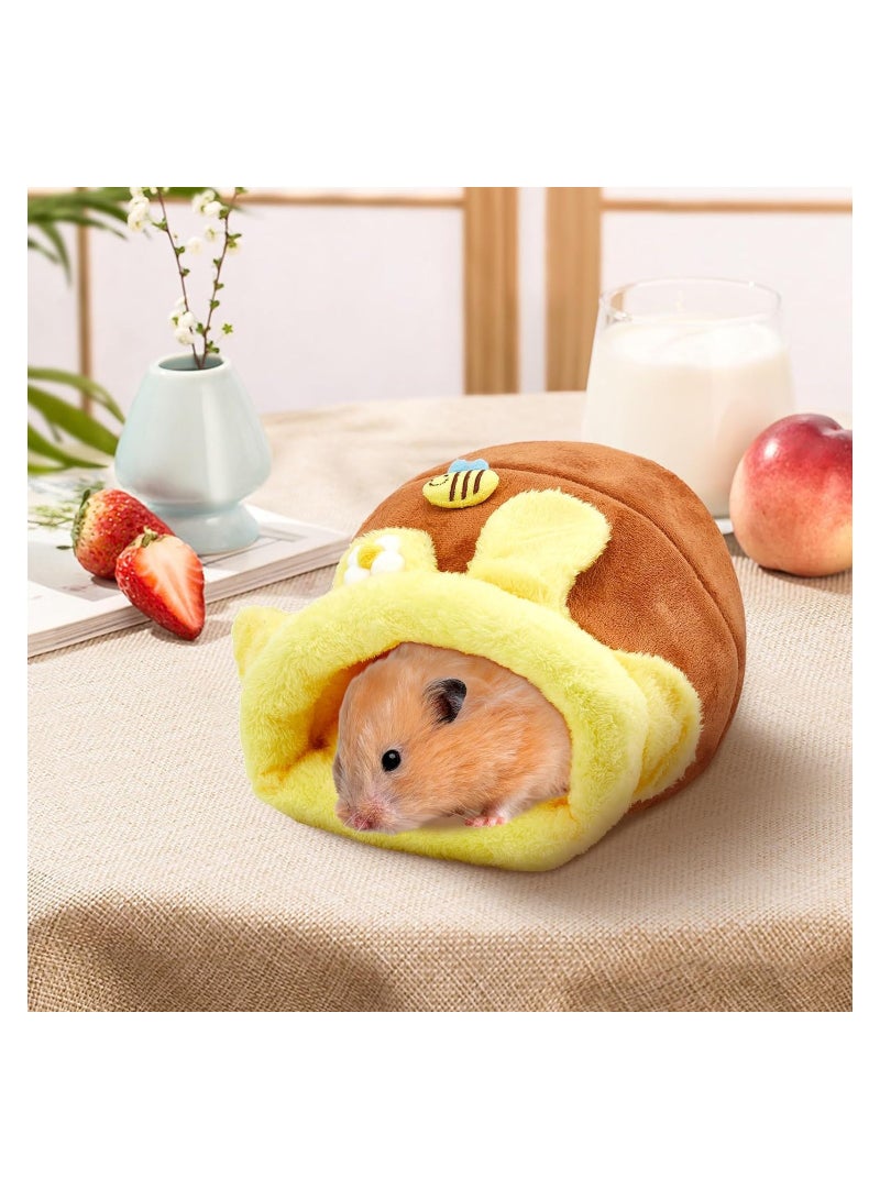 Excefore Hamster Bed Hideouts, Warm Small Animal Pet Beds, Hamster Bed House Accessories, for Small Pet Winter Sleeping Rat Hedgehog Chinchilla Ferret Hamster  - Image 3