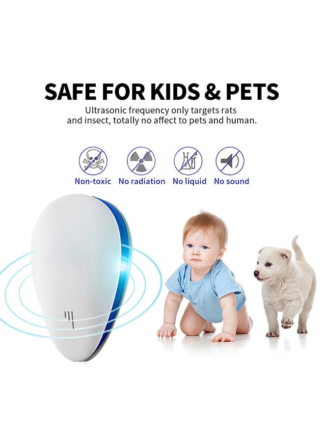 NIBEMINENT 4-Piece Ultrasonic Pest Repeller Set White 9 x 5.5centimeter - Image 2