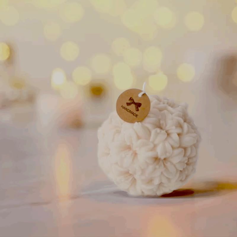 Smello Large Rose Ball Candle Mold I 3D Fondant Flower Silicone Plaster Epoxy Mould I for DIY Handmade Chocolate Candle Making Cake Dcor Aromatherapy Soap Resin Art Craft Making Home Party Decoration