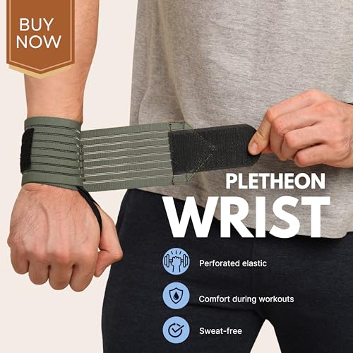 PLETHEON Wrist Support Band for Gym, Workout & Weightlifting | Adjustable Wrist Strap for Men & Women | Pain Relief & Wrist Stability for Fitness & Sports (VENTILATED GREEN) - Image 2
