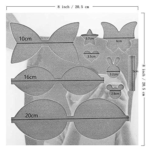 SHUANGART Reusable Large Size Bows Making Template, Add Two A4 Size Faux Leather Sheets for DIY Practice,Make 4inch(10cm) Hair Bows Stencil Cutting Dies - Image 3