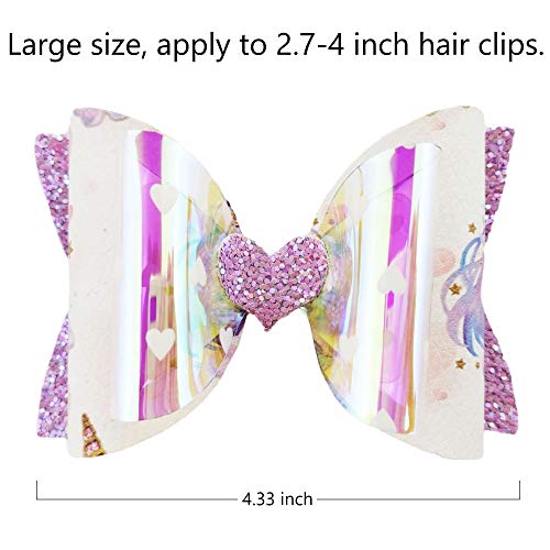 SHUANGART Reusable Large Size Bows Making Template, Add Two A4 Size Faux Leather Sheets for DIY Practice,Make 4inch(10cm) Hair Bows Stencil Cutting Dies - Image 2