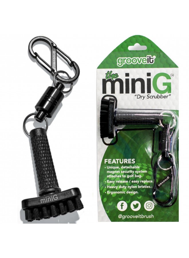 Grooveit Mini Golf Brush The Small MiniG 'Dry Scrubber' Features A Detachable Magnet, Heavy-Duty Nylon Bristles, and 3-Yr Warranty - Used On All Professional Golf Tours - Golf Accessory of 2023 - Image 1
