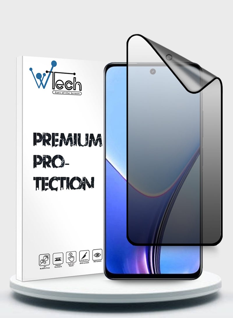Wtech Realme V50 / V50s 5G 2023 Nano Ceramic Privacy Full Glue Full Cover Matte Flexible Screen Protector (MSCNMP) - Clear/Black - Image 1