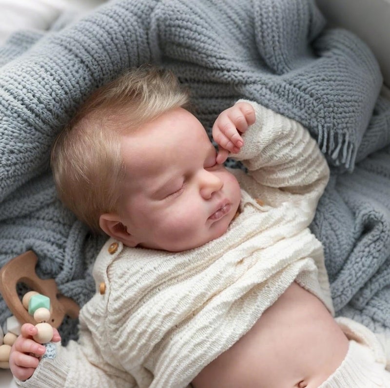 iCradle Reborn Realistic Newborn Baby Dolls, 20 inch Silicone Real Toddler Vinyl Sleeping Boy with Blonde Hair Washable Lifelike Xmas Birthday Gift for Kids Age 3+ - Image 2