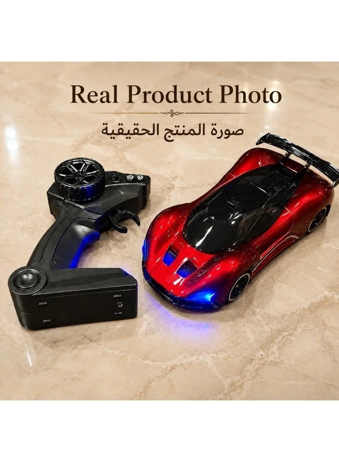 1:20 Scale 4WD RC Drift Car for Beginners - Easy-to-Control High Speed Racing Toy with RGB Lights - Brain Development & Hand-Eye Coordination Gift for Kids 3+ (Red) - Image 4