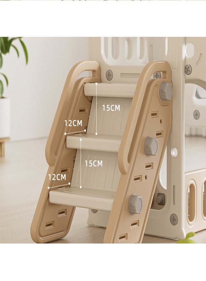 Beauenty 6 in 1 Toddler Slide and Swing Set Large Game Combination Suitable for Home Play   Basketball frame  Staircase Storage box   Football Door   Swing  Slide And Girls Aged 3-7. (D) - Image 4