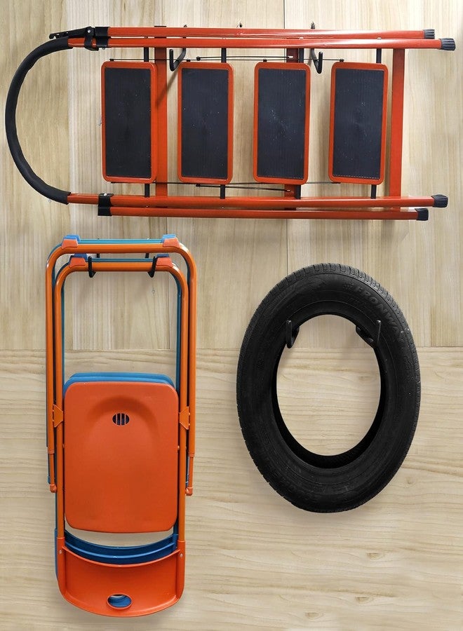 HUHOLE Ladder Hooks 4 Pack Wall Hangers - Ideal for Garage Storage: Ladder, Chair, Cord, Hose, Wheelbarrow - Image 5