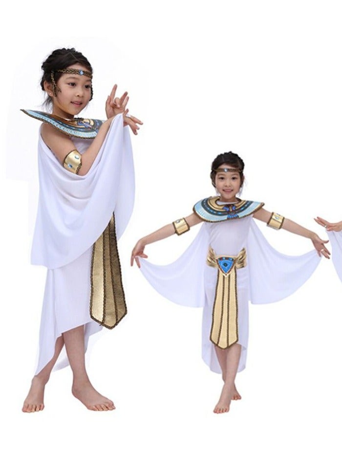 Beauenty Girl Ancient Egyptian Princess Dress Cosplay Costume With Accessories For Kids Carnival Party Costume Dress - Image 5