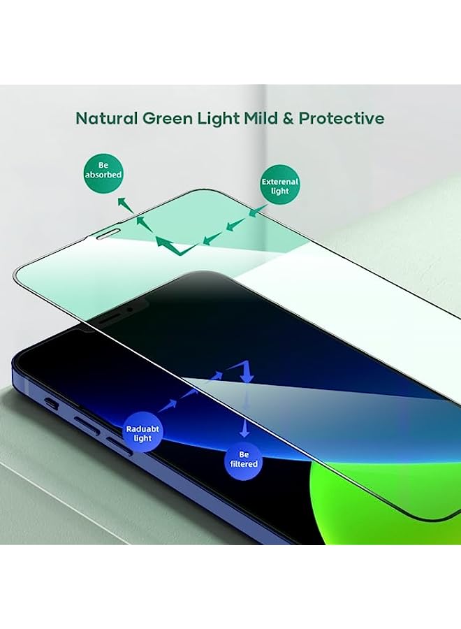 ROCK Tempered Glass Screen Protector Compatible For iPhone 12/12 Pro ROCK 2.5D Green Light Eye Protection Anti-blue Light Full Screen Tempered Glass Film - Image 3