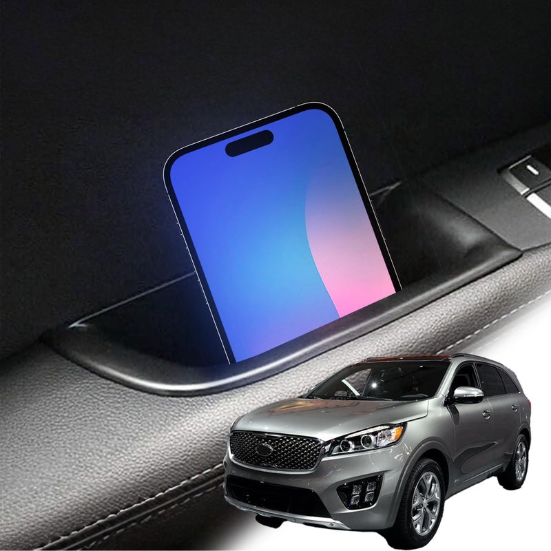 Rogierra for Kia Sorento 2016-2020 Front Door Storage Box Door Side Organizer Tray Door Pocket Insert Tray Door Armrest Organizer Container Inner Door Handle Tray for Kia Sorento Accessories (2-Pack) - Image 1