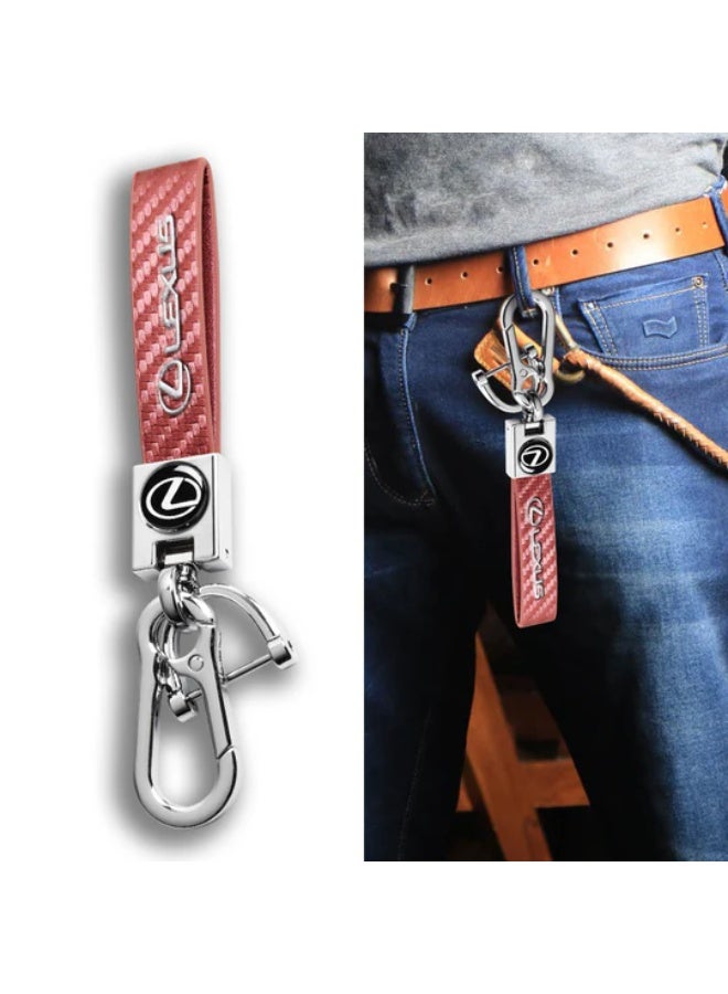 LEXUS Carabiner Keychain, Universal Heavy Duty Woven Handmade Leather Key Chain for Men and Women - Image 4