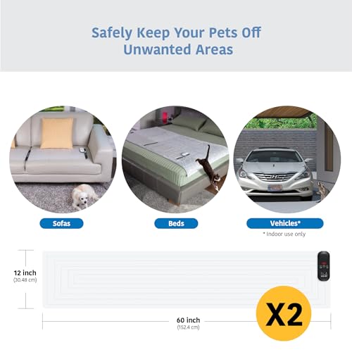 SVD.PET 2-Pack Pet Training Mat with Tester, Pet Shock Pad, Dogs & Cats Electronic Repellent mat for Indoor, 3 Training Modes, 5 Levels, Pet Safe Mode (Black controler 60" X 12") - Image 4