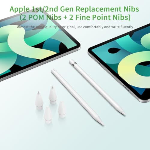 KINGONE Nibs for Apple Pencil Tip(2 POM Nibs+2 Fine Point Nibs), Compatible with Apple Pencil 1st/2nd Gen, Apple Pencil Pro/USB-C, Wear-Resistant, Highly Sensitive & Precise Control, Writing Fluently - Image 2