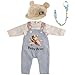 BABESIDE 4 Pcs Reborn Baby Doll Clothes Set for 1722 Inch Babydolls Cute Bear Doll Overalls Set with Hat and Dolls Pacifier Clip Chain for Realistic Baby Dolls Blue - Image 2