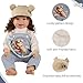 BABESIDE 4 Pcs Reborn Baby Doll Clothes Set for 1722 Inch Babydolls Cute Bear Doll Overalls Set with Hat and Dolls Pacifier Clip Chain for Realistic Baby Dolls Blue - Image 4
