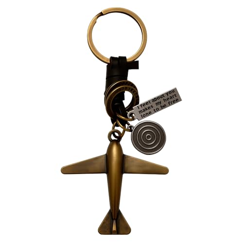 Kefley Antique Aircraft Airplane Keychain Charms Jet Aviation Key Chain Accessories Travel Related Gifts for Travel Lover Pilot Flight Crew Attendant Gifts for Stewardess Steward Aviation Graduation Gift - Image 1